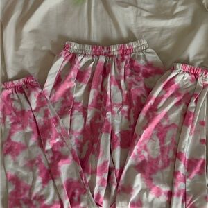 Pink and White Tie Dye Sweatpants